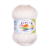 Пряжа ALPINA " NORI" 56% акрил, 44% хлопок 10 * 50г 100 м №03 молочный. Цена за упаковку 10 шт