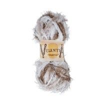 Пряжа VISANTIA " TRAFKA" меланжевая 100% полиэстер 5 * 100 г 150 м №8550 белый/ серый. Цена за упаковку 5 шт