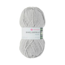 Пряжа Пехорская ПТ " Популярная" 50% шерсть, 50% акрил 100 г 133 м №008 св. серый. Цена за упаковку 10 шт