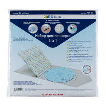 " Gamma" PIK- 01 Набор для пэчворка 3 в 1 34 см х 34 см в пакете  