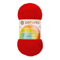 Пряжа Пехорская ПТ " Детская новинка" 100% высокообъемный акрил 50 г 200 м №006 красный. Цена за упаковку 10 шт