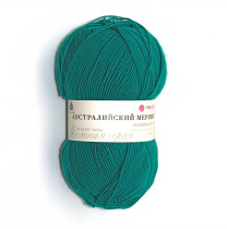 Пряжа Пехорская ПТ " Австралийский меринос" 95% мериносовая шерсть, 5% акрил 100 г 400 м №335 изумруд. Цена за упаковку 5 шт
