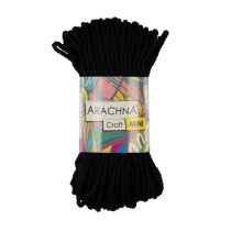Пряжа ARACHNA " Craft Mini" 75% хлопок, 25% фибра 3 * 94 г 30. 48 м №03 чёрный. Цена за упаковку 3 шт