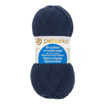 Пряжа Пехорская ПТ " Кроссбред Бразилии" 50% мериносовая шерсть, 50% акрил 100 г 500 м №156 индиго. Цена за упаковку 5 шт