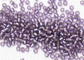 Бисер Япония круглый 11/0 250 г 0039F светлый танзанит матовый, серебряная линия внутри