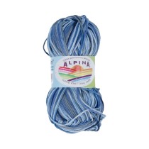 Пряжа ALPINA "KATRIN" 100% мерсеризованный хлопок 10 * 50г 140 м №221 голубой-св.голубой-серый. Цена за упаковку 10 шт