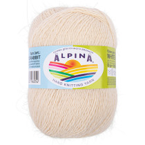 Пряжа ALPINA " WHITE RABBIT" 55% пух кролика, 45% нейлон 10 * 50г 300 м №260 молочный. Цена за упаковку 10 шт
