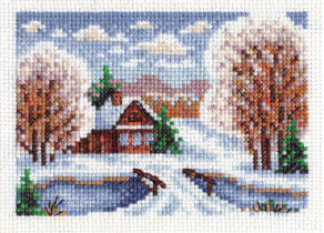 Набор для вышивания "PANNA" PS- 1092 ( ПС- 1092 ) " Избушка в снегу" 