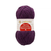 Пряжа Пехорская ПТ " Мериносовая" 50% мериносовая шерсть, 50% акрил 100 г 200 м №191 ежевика. Цена за упаковку 10 шт
