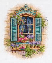 Набор для вышивания " PANNA" DE- 7433 " Окно с цветами" 18 х 21 см