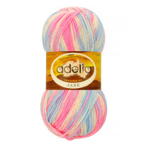 Пряжа ADELIA " JANE" 100% акрил 10 * 50г 227 м №03 бл. желтый- яр. розовый- голубой. Цена за упаковку 10 шт