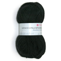 Пряжа Пехорская ПТ " Кроссбред Бразилии" 50% мериносовая шерсть, 50% акрил 100 г 500 м №002 черный. Цена за упаковку 5 шт