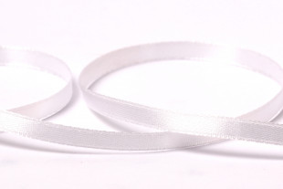 Лента атласная 6 мм ( 1/ 4 ") " Gamma" №001 белый