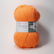 Пряжа Пехорская ПТ " Удачная" 50% шерсть, 50% акрил 100 г 250 м №396 настурция. Цена за упаковку 5 шт