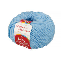 Пряжа из Троицка " Кроха" 80% акрил, 20% шерсть 10 * 50г 135 м №005 голубой. Цена за упаковку 10 шт