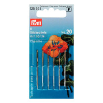 Иглы для шитья ручные " PRYM" 125551 для вышивания острые №20 в блистере 6 шт. . 