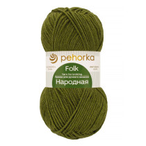 Пряжа Пехорская ПТ " Народная" Шерсть- 30%, Акрил- 70% 100 г 220 м №478 защитный. Цена за упаковку 5 шт