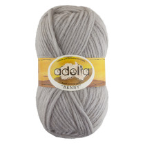Пряжа ADELIA " BENNY" 100% шерсть 5 * 100 г 96 м №723 св. серый ( меланж) . Цена за упаковку 5 шт