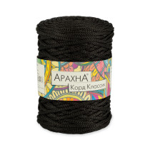 Пряжа ARACHNA " Cord Classic" 100% полиэфир 3 * 200 г ± 10 г 100 м №02 чёрный. Цена за упаковку 3 шт