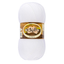 Пряжа ADELIA " LIRA" 100% акрил 10 * 50г 200 м №01 белый. Цена за упаковку 10 шт