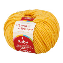 Пряжа из Троицка " Кроха" 80% акрил, 20% шерсть 10 * 50г 135 м №075 желтая роза. Цена за упаковку 10 шт