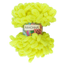 Пряжа ARACHNA "LAZY BRIGHT" 100% микрополиэстер 5 * 100 г 8.5 м №03 желтый неон. Цена за упаковку 5 шт