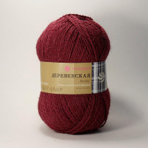 Пряжа Пехорская ПТ " Деревенская" 100% шерсть 100 г 250 м №007 бордо. Цена за упаковку 10 шт