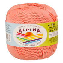 Пряжа ALPINA "LILY" 100% мерсеризованный хлопок 10 * 50г 175 м №015 яр.персиковый. Цена за упаковку 10 шт