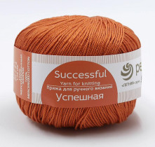 Пряжа Пехорская ПТ " Успешная" 100% мерсеризованный хлопок 50 г 220 м №030 св. теракот. Цена за упаковку 10 шт