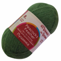 Пряжа из Троицка " Пушинка" 50% шерсть, 50% козий пух 10 * 50г 225 м №117 киви. Цена за упаковку 10 шт