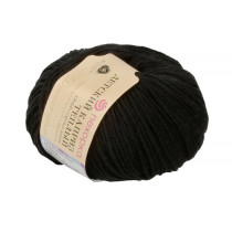 Пряжа Пехорская ПТ " Детский каприз теплый" 50% мериносовая шерсть, 50% фибра 50 г 125 м №002 черный. Цена за упаковку 10 шт