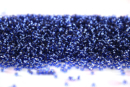 Бисер Япония круглый 11/0 250 г 0035 сапфир, серебряная линия внутри