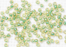 Бисер Япония круглый 11/0 10г 1830 нарцисс/светло-зелёный радужный, окрашенный изнутри