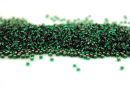 Бисер Япония круглый 11/0 250г 0036 Square/квадратное отверстие, зеленый изумруд, серебряная линия внутри