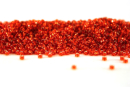 Бисер Япония круглый 11/0 250г 0025 светлый сиамский рубин, серебряная линия внутри