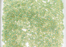 Бисер Япония круглый 11/0 10г 1830 нарцисс/светло-зелёный радужный, окрашенный изнутри