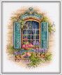Набор для вышивания " PANNA" DE- 7433 " Окно с цветами" 18 х 21 см