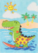 " ФРЕЯ" PNBK- 011 " Крокодильчик на море" Набор для раскрашивания по номерам карандашами 29. 5 х 20. 5 см 1 л. . 