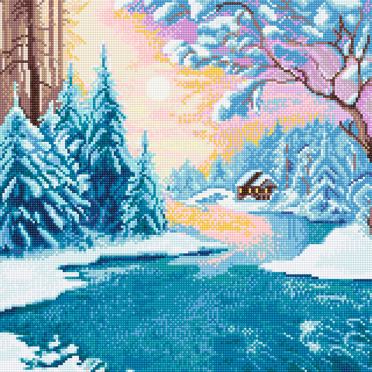 Зимой мозаики. Кристальная (алмазная) мозаика "Фрея". Алмазная мозаика Фрея зимний пейзаж. Кристальная мозаика Фрея зима. Кристальная мозаика алмазная вышивка Фрея.