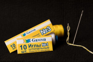 Иглы для шитья ручные " Gamma" NIR- 15 № 1 штопальные в конверте 10 шт. .  — фото 3