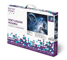 Кристальная ( алмазная) мозаика  " ФРЕЯ" ALPD- 071 на подрамнике " Наедине со вселенной" 40 х 30 см — фото 2