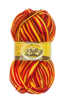 Пряжа ADELIA "ZENA" 100% акрил 5 * 100 г 308 м №69 желтый-красный-оранжевый. Цена за упаковку 5 шт. — фото 1