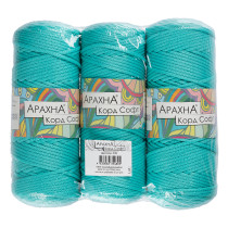 Пряжа ARACHNA " Cord Soft" 100% полиэфир 3 * 230 г ± 10 г 100 м №100 белый. Цена за упаковку 3 шт — фото 2
