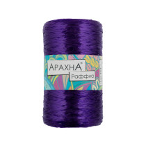 Пряжа ARACHNA " Raffia" 100% полипропилен 5 * 50г ± 10 г 200 м №45 т. фиолетовый. Цена за упаковку 5 шт — фото 1