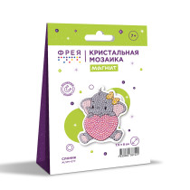 Кристальная ( алмазная) мозаика  " ФРЕЯ" ALVM- 077 магнит " Слоник" 7. 5 х 8 см — фото 2