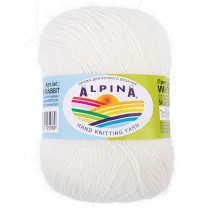 Пряжа ALPINA " WHITE RABBIT" 55% пух кролика, 45% нейлон 10 * 50г 300 м №201 белый. Цена за упаковку 10 шт — фото 1