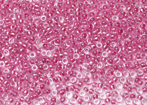 Бисер Япония MIYUKI Seed Beads 15/0 100г 1524 пион кристалл игристый розовая линия внутри — фото 1
