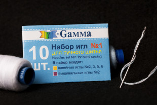 Иглы для шитья ручные " Gamma" NIR- 35 набор № 1 для ручного шитья 10 шт. в конверте .  — фото 3