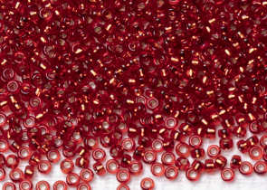 Бисер Япония MIYUKI Seed Beads 15/0 5г 1434 окрашенный тёмно-жженый апельсин серебряная линия внутри — фото 2