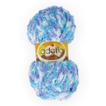 Пряжа ADELIA " SOFIA" 100% полиэстер 10 * 50г 90 м №09 бирюза/ синий/ белый. Цена за упаковку 10 шт — фото 1